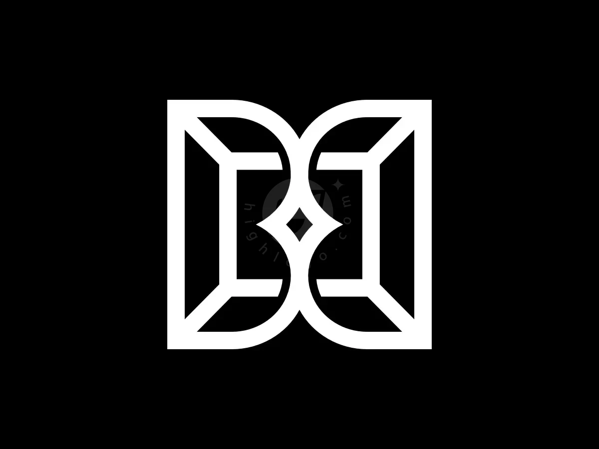 Letter Bb Double B Geometric Line Monogram Logo - Media Logo design by Proffartline for sale on Highlogo