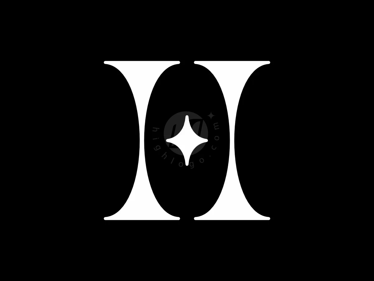 Letter H Star Shining Minimalist Line Logo - Media Logo design by Proffartline for sale on Highlogo