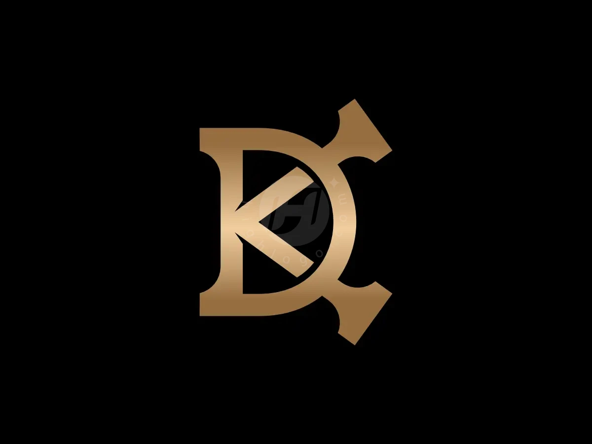 Letter Dk Initial Kd Golden Line Logo - Real Estate Logo design by Proffartline for sale on Highlogo