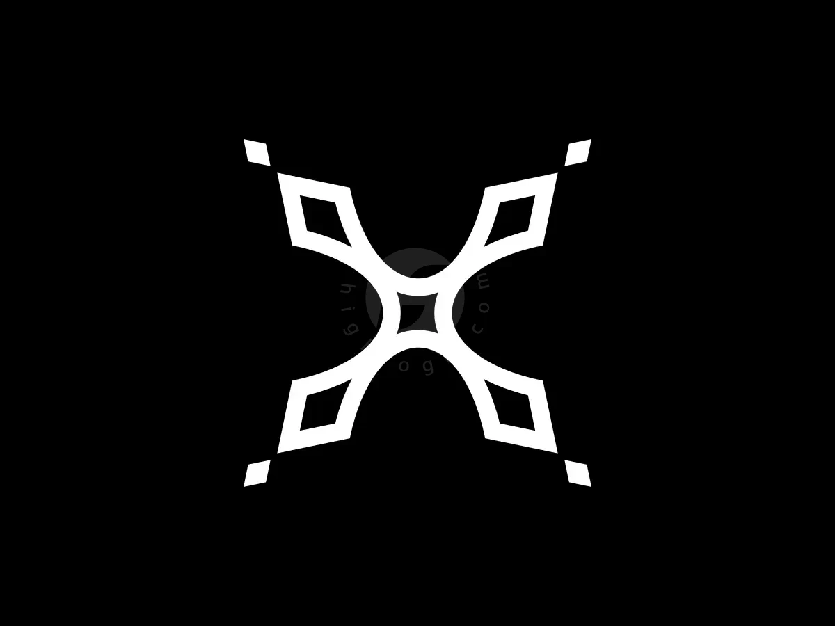 Letter X Star Polygon Elegant Line Logo - Media Logo design by Proffartline for sale on Highlogo