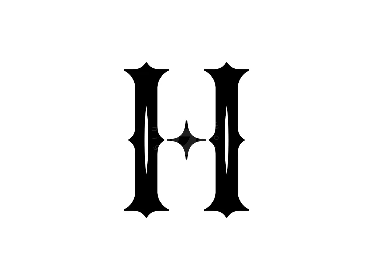 Letter H Star Gothic Elegant Line Logo - Fashion Logo design by Proffartline for sale on Highlogo