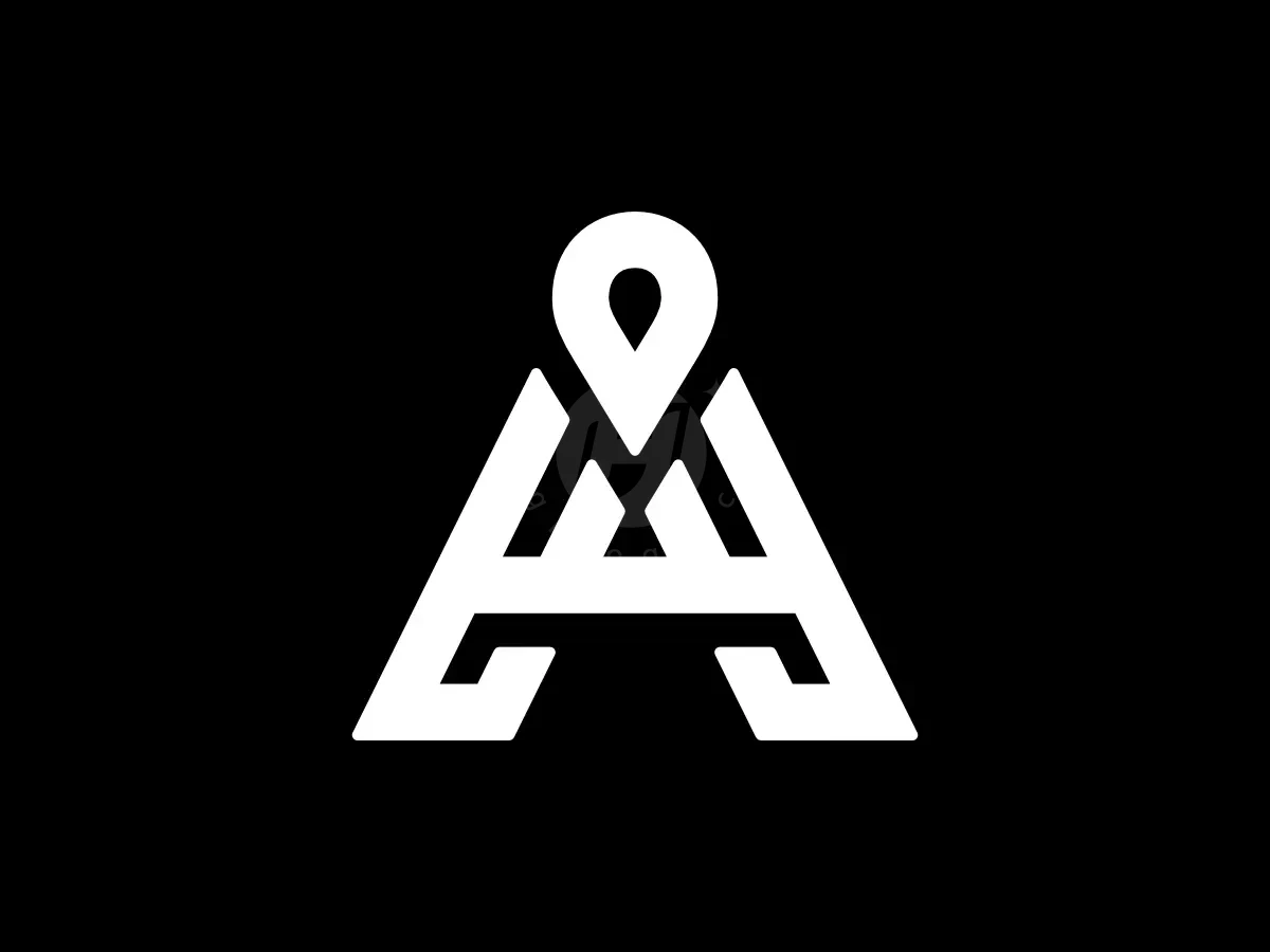Letter A Pin Map Location Lettermark Logo - Travel Logo design by Proffartline for sale on Highlogo