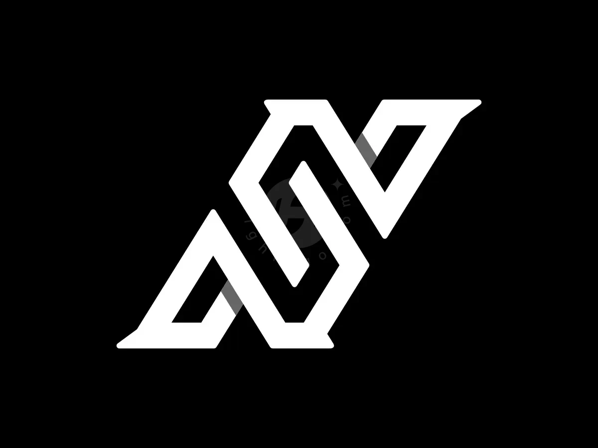 Letter Ns Initial Sn Strong Line Letterform Logo - Financial Logo design by Proffartline for sale on Highlogo