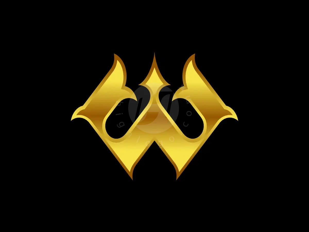 Letter W Initial M Golden Luxury Line Logo. - Real Estate Logo design by Proffartline for sale on Highlogo