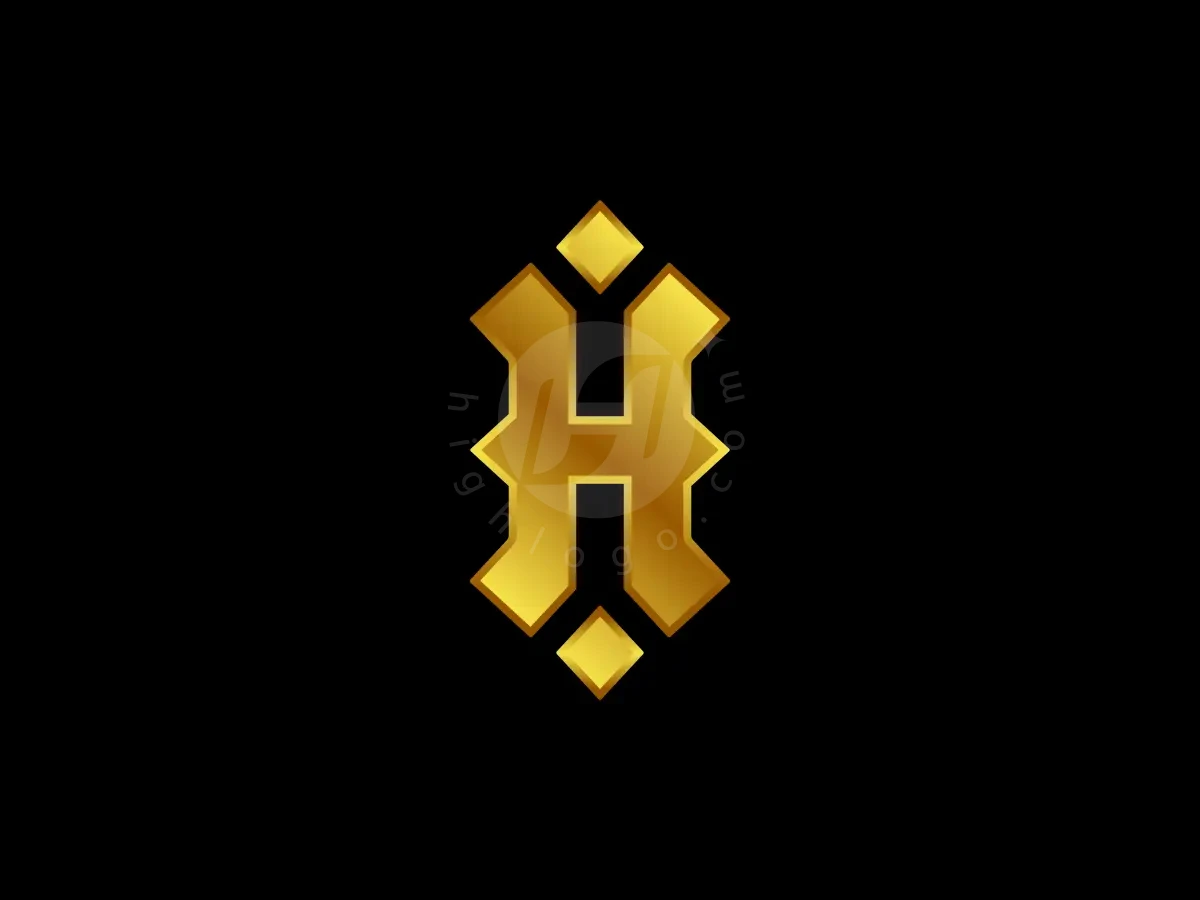 Letter H Gold Polygon Luxury Line Logo - Real Estate Logo design by Proffartline for sale on Highlogo