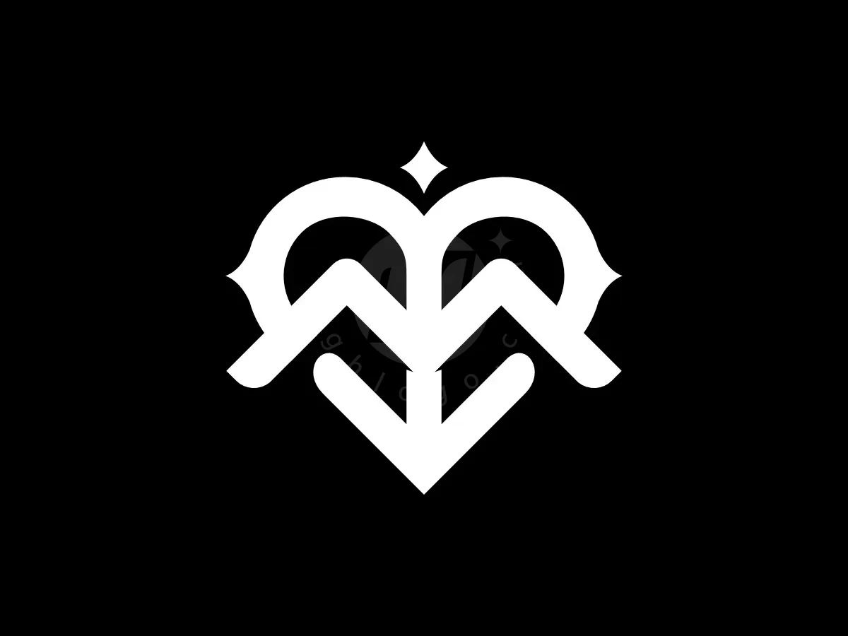 Letter M Crown Love Star Logo - Beauty Logo design by Proffartline for sale on Highlogo