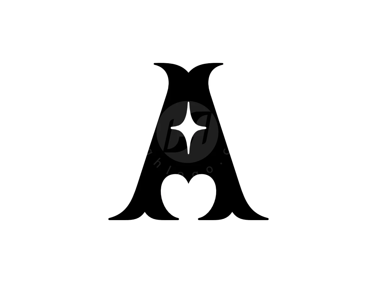 Letter A Love Star Shining Monogram Logo - Beauty Logo design by Proffartline for sale on Highlogo