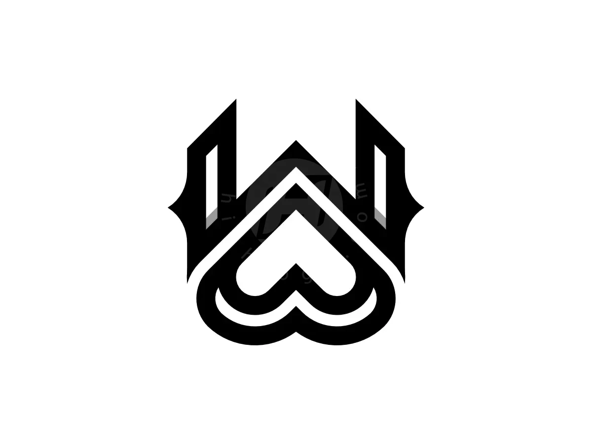 Letter UW Initial WU Gothic Love Logo - Fashion Logo design by Proffartline for sale on Highlogo