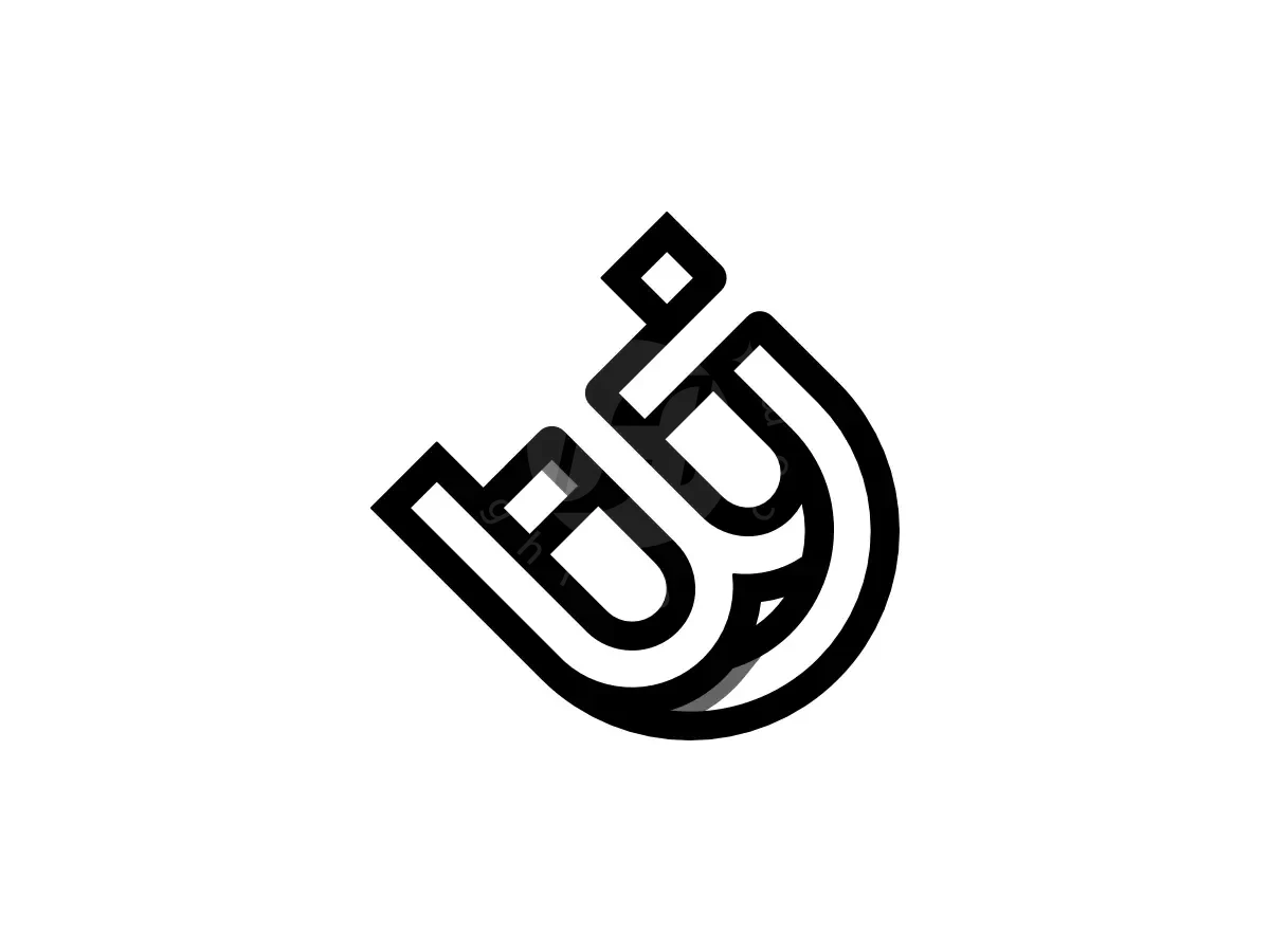 Interlocking black lines form a geometric UB monogram logo with rounded curves on a white background.