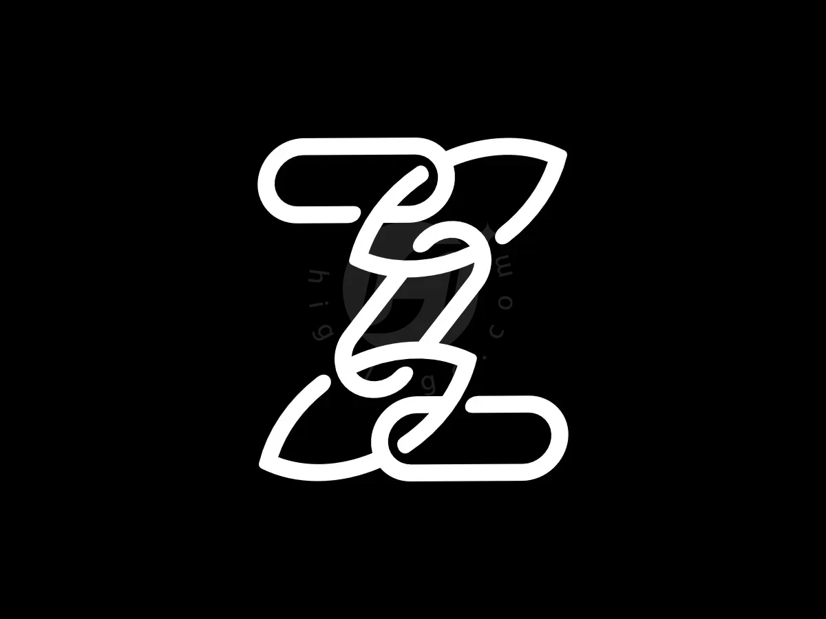 Letter Z N Leaf Chain Monoline Monogram Logo - Real Estate Logo design by Proffartline for sale on Highlogo