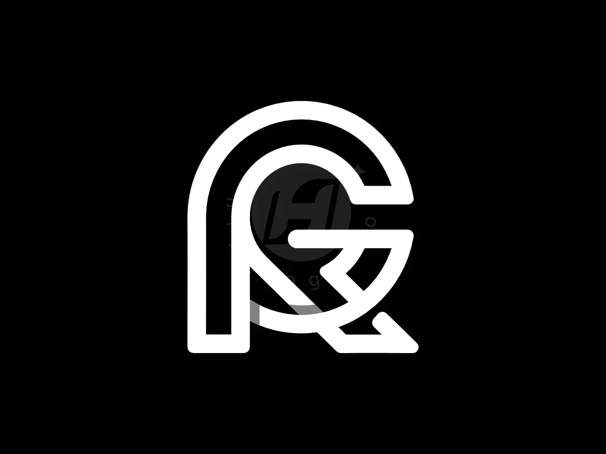 Letter RG Initial GR Monoline Monogram Logo - Technology Logo design by Proffartline for sale on Highlogo