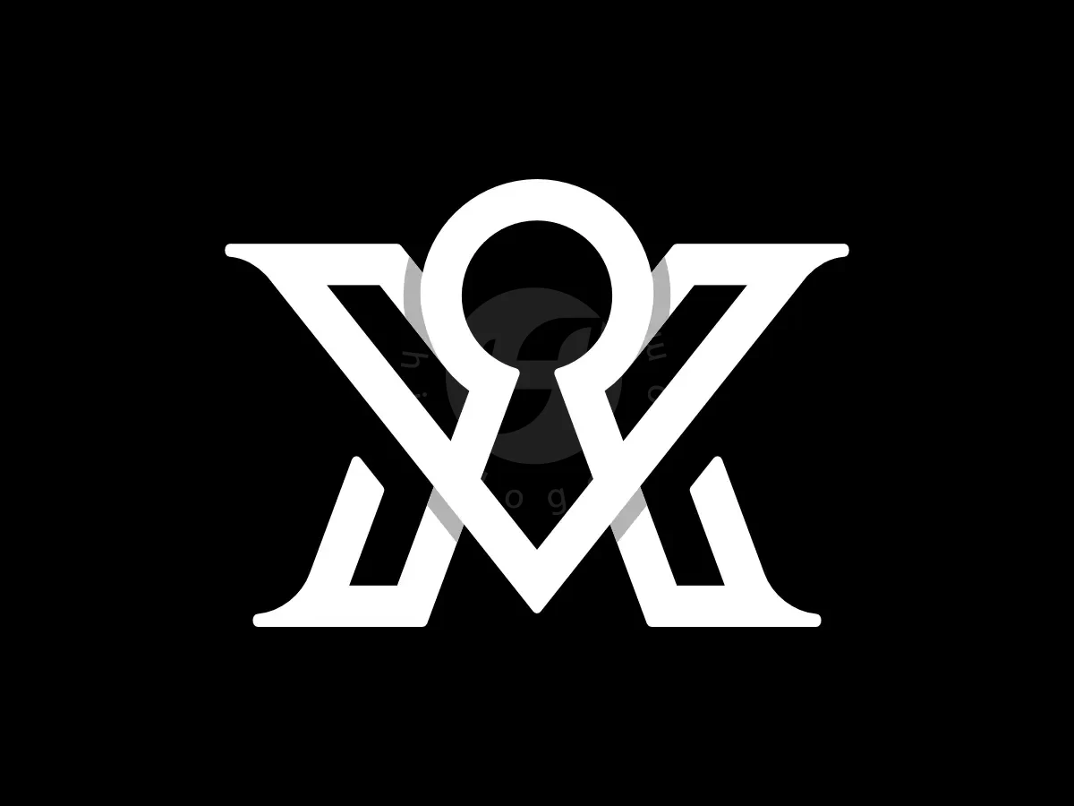 Letter MV Initial VM Keyhole Monoline Monogram Logo - Real Estate Logo design by Proffartline for sale on Highlogo