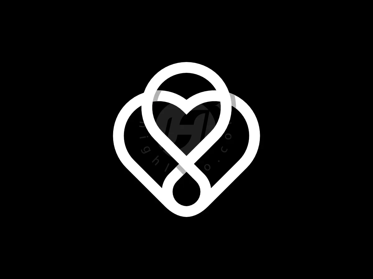 Heart, bird, owl, and infinity symbols merge into a white line art logo on a black background.
