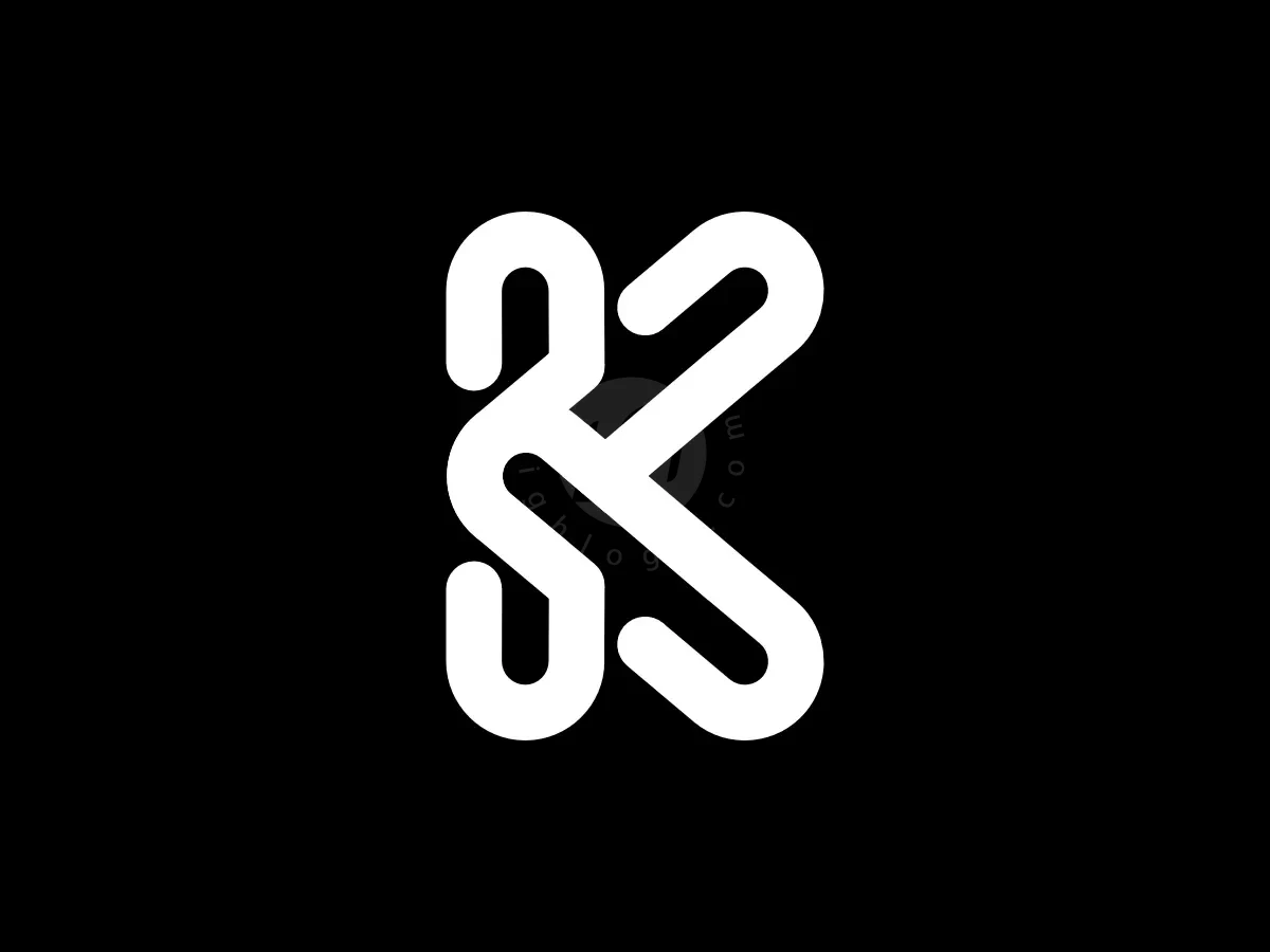 Letter K3 Number 3K Monoline Lettermark Logo - Media Logo design by Proffartline for sale on Highlogo