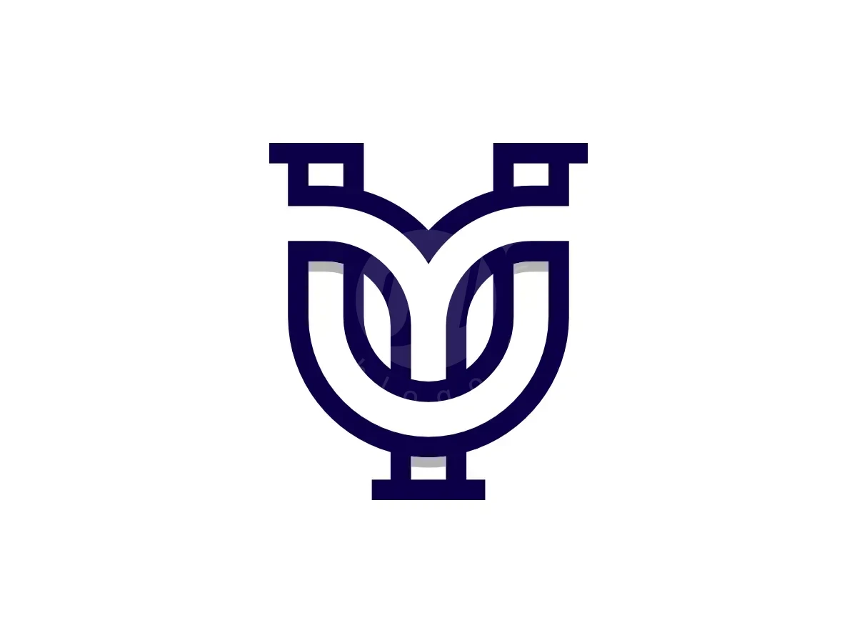 Letter UY Initial YU Blueline Monogram Logo - Media Logo design by Proffartline for sale on Highlogo