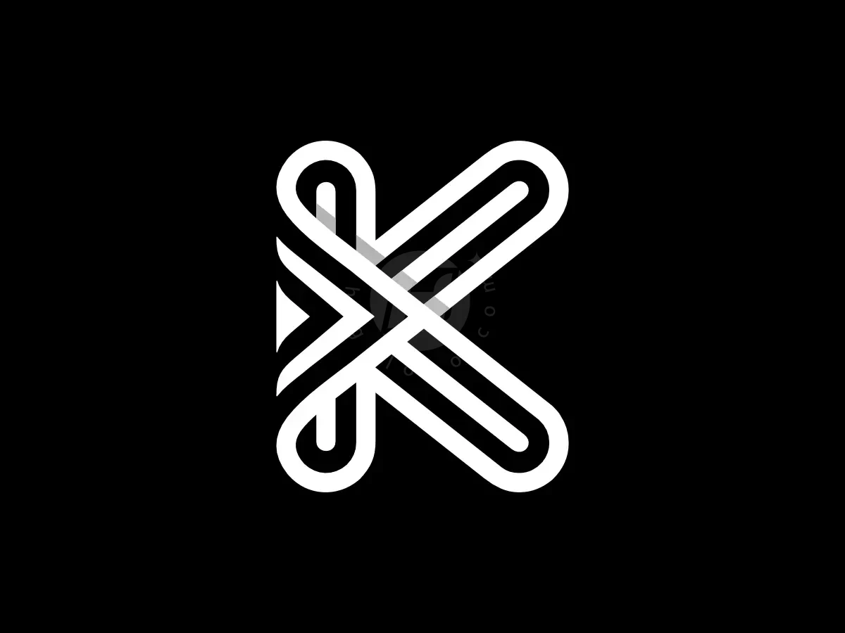 Letter K Play Button Geometric Monoline Logo - Media Logo design by Proffartline for sale on Highlogo