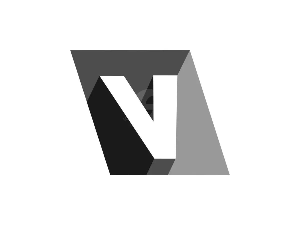 Letter V Isometric 3D Negative Space Logo - 3D Logo design by Proffartline for sale on Highlogo