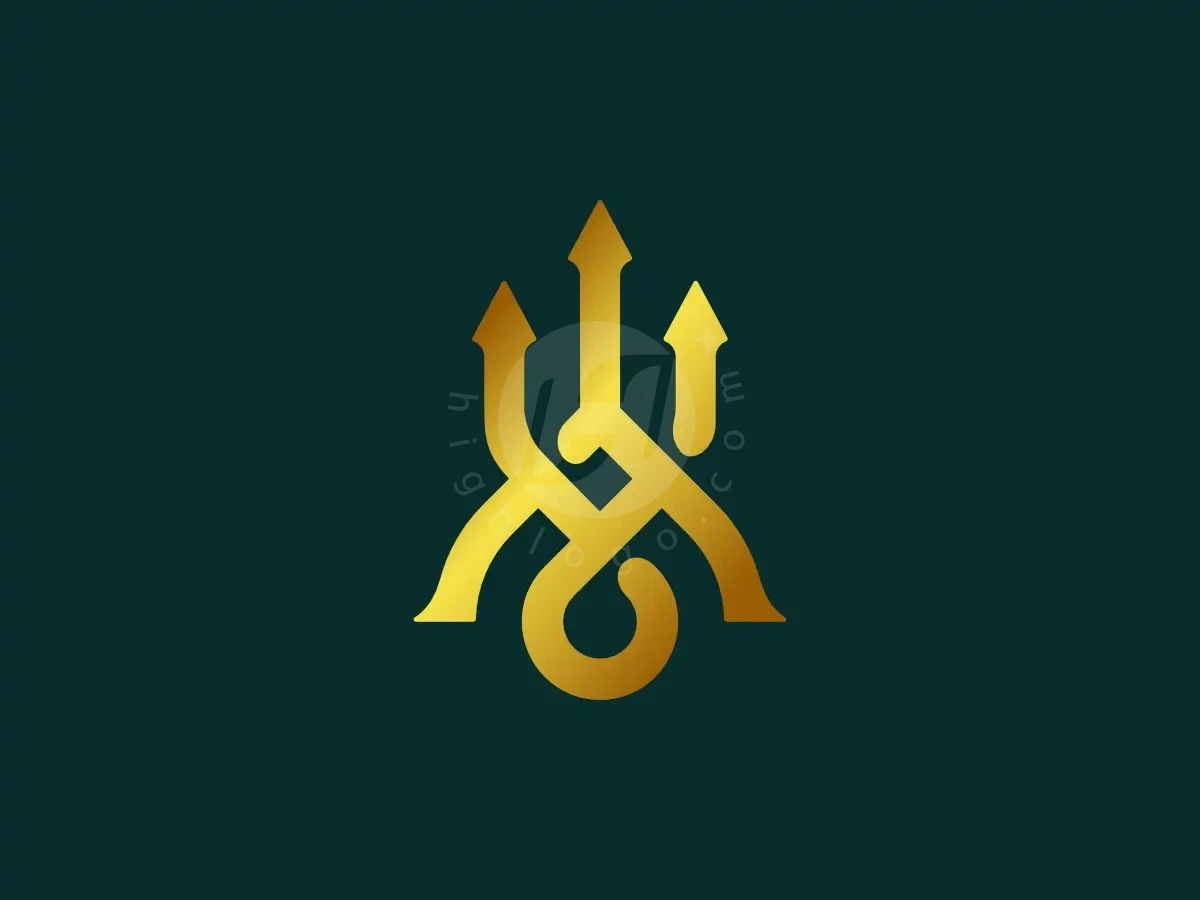 Letter AY Initial YA Trident Golden Line Monogram Logo - Sports Logo design by Proffartline for sale on Highlogo
