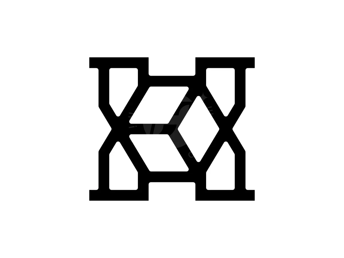 Letter H Or Initial X Box Geometric Monogram Logo - Media Logo design by Proffartline for sale on Highlogo