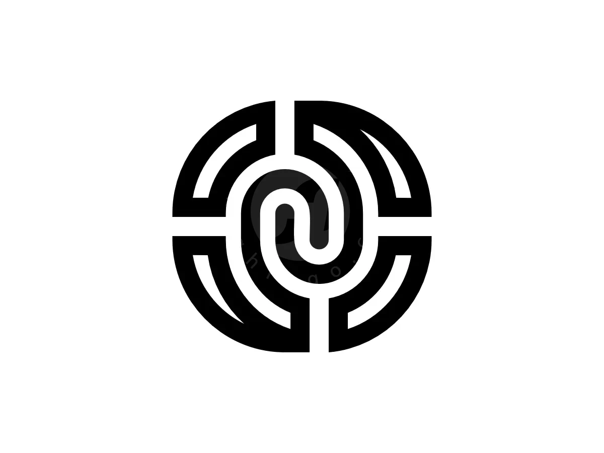 Letter CN Initial NC Spiral Line Lettermark Logo - Technology Logo design by Proffartline for sale on Highlogo