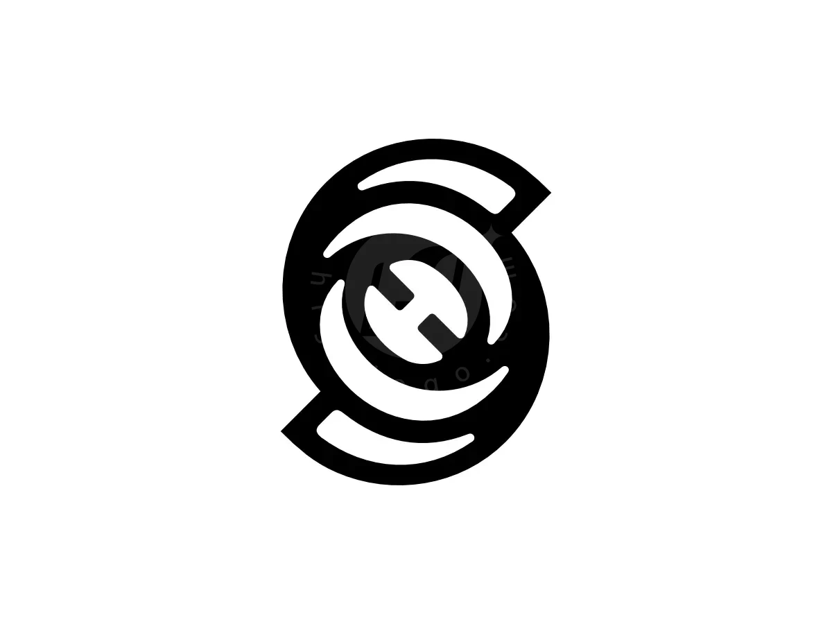 Letter SH Initial HS Spiral Line Monogram Logo - Media Logo design by Proffartline for sale on Highlogo