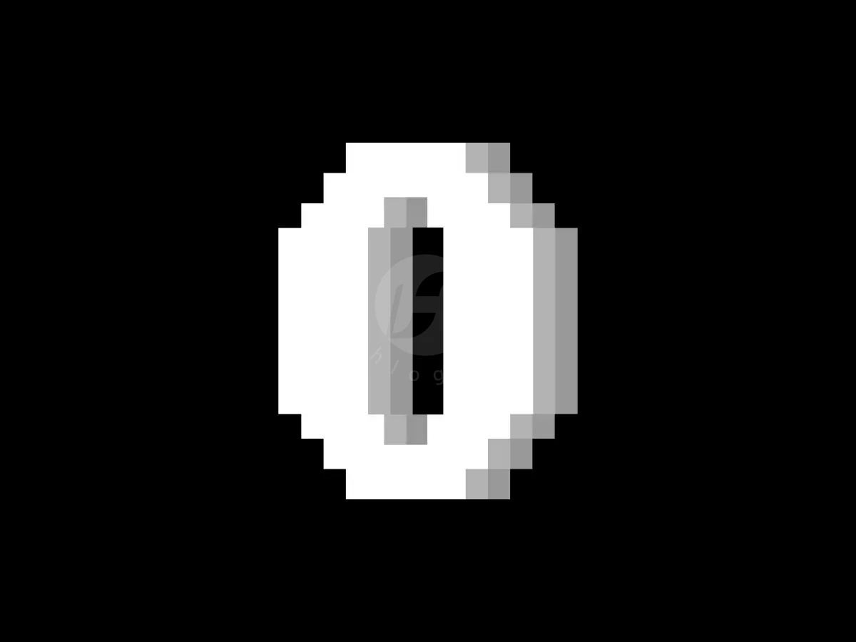 Letter O Pixel Art Digital Geometric Letterform Logo - Gaming Logo design by Proffartline for sale on Highlogo