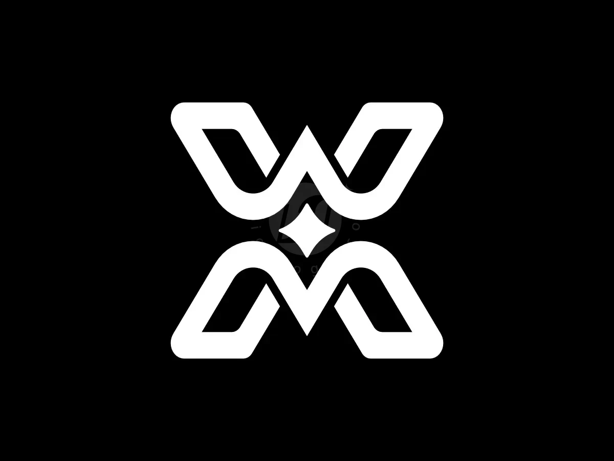 Letter Mw Wm X Star Strongline Typography Logo - Financial Logo design by Proffartline for sale on Highlogo