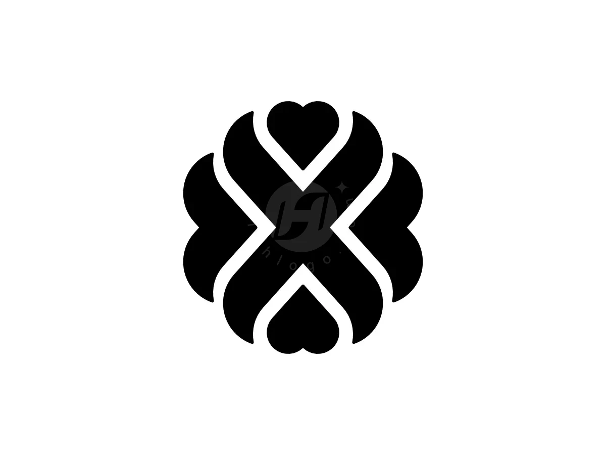 Letter X Love Clover Flower Lettermark Logo - Beauty Logo design by Proffartline for sale on Highlogo