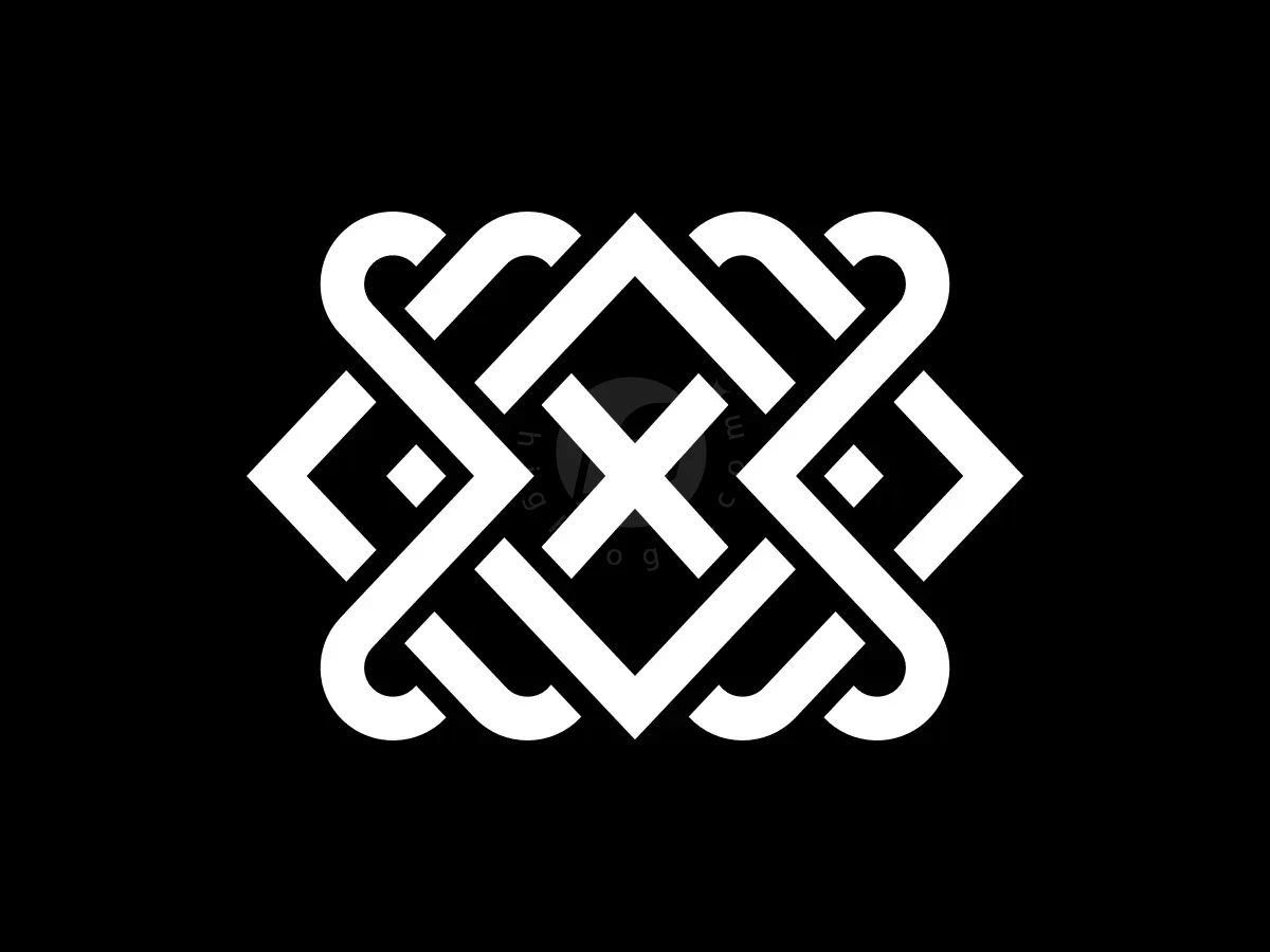 Letter X Ornament Geometric Monogram Logo - Media Logo design by Proffartline for sale on Highlogo