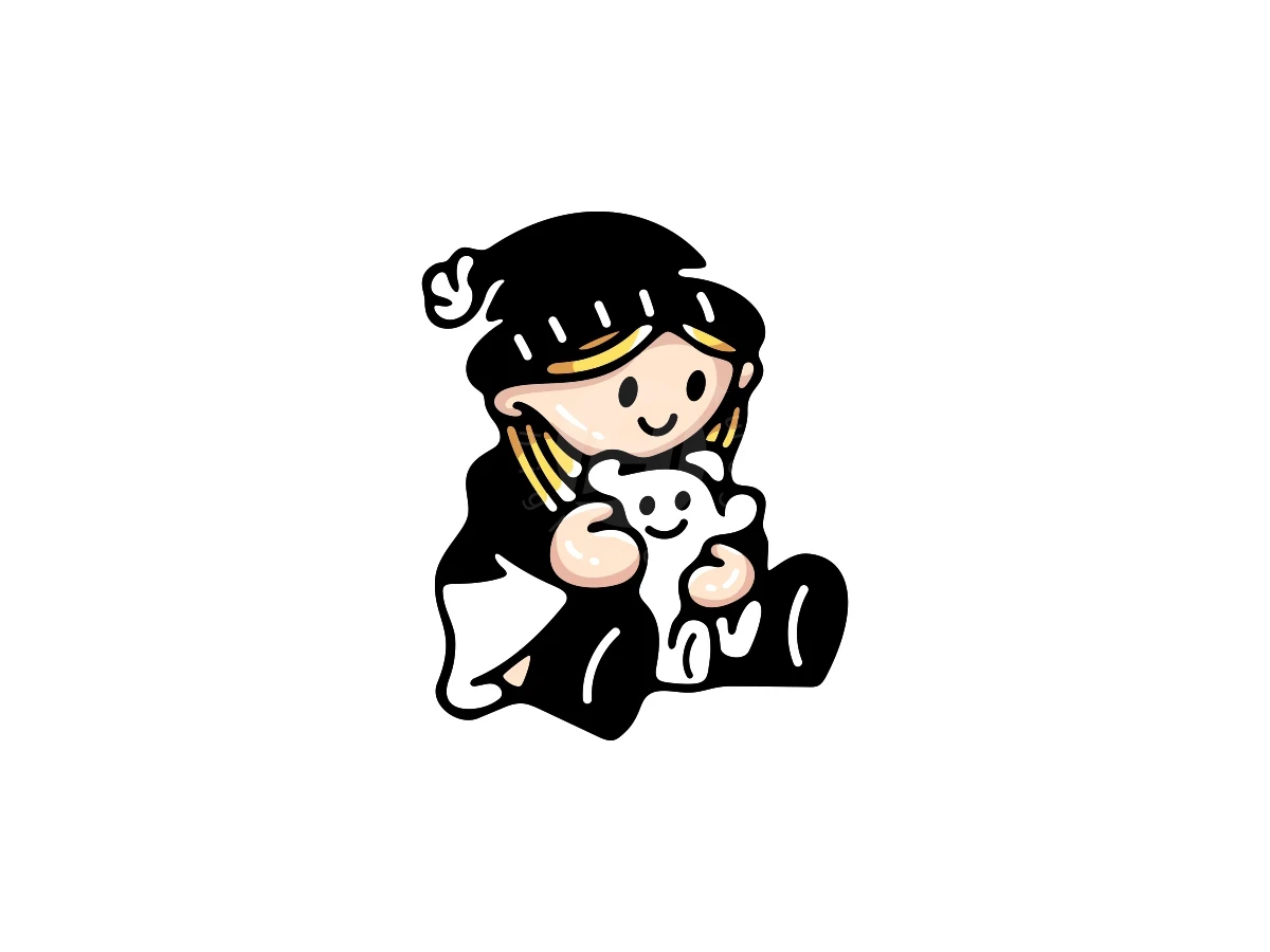 Girls Playing Dolls Logo - Logo Logo design by ProffAlice for sale on Highlogo
