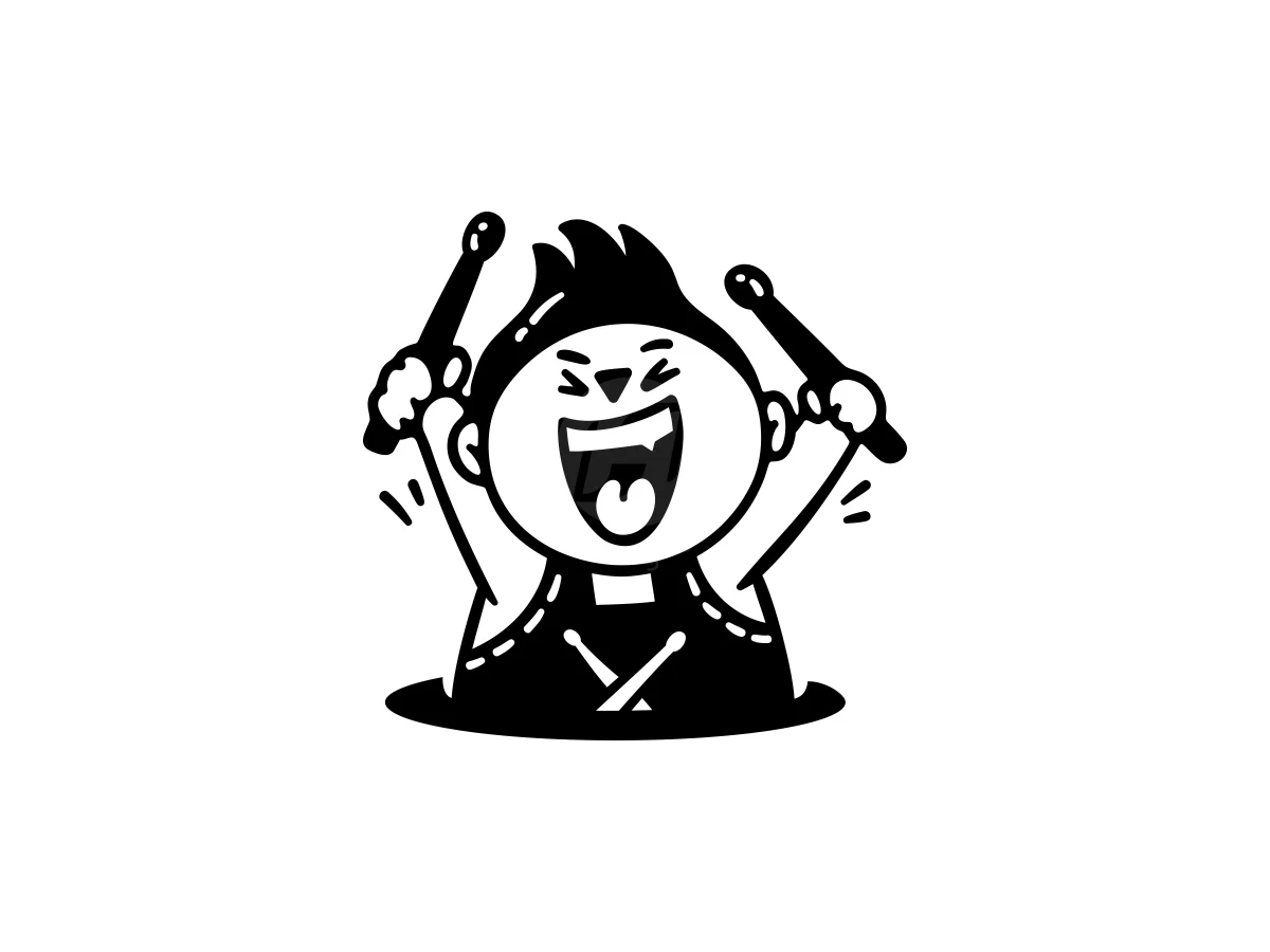 Drummer Boy Cartoon Logo - Media Logo design by ProffAlice for sale on Highlogo