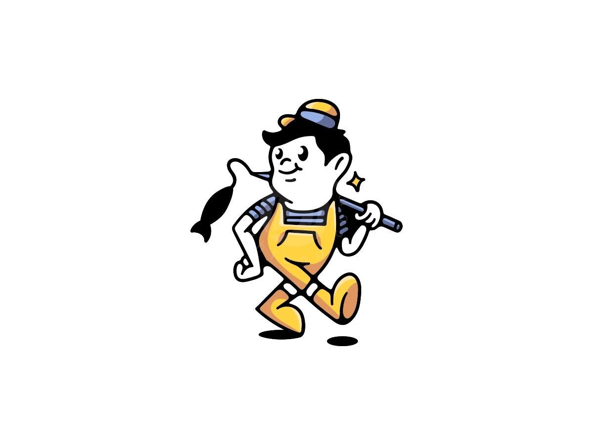 Fishing Cartoon Mascot Logo - Gaming Logo design by ProffAlice for sale on Highlogo