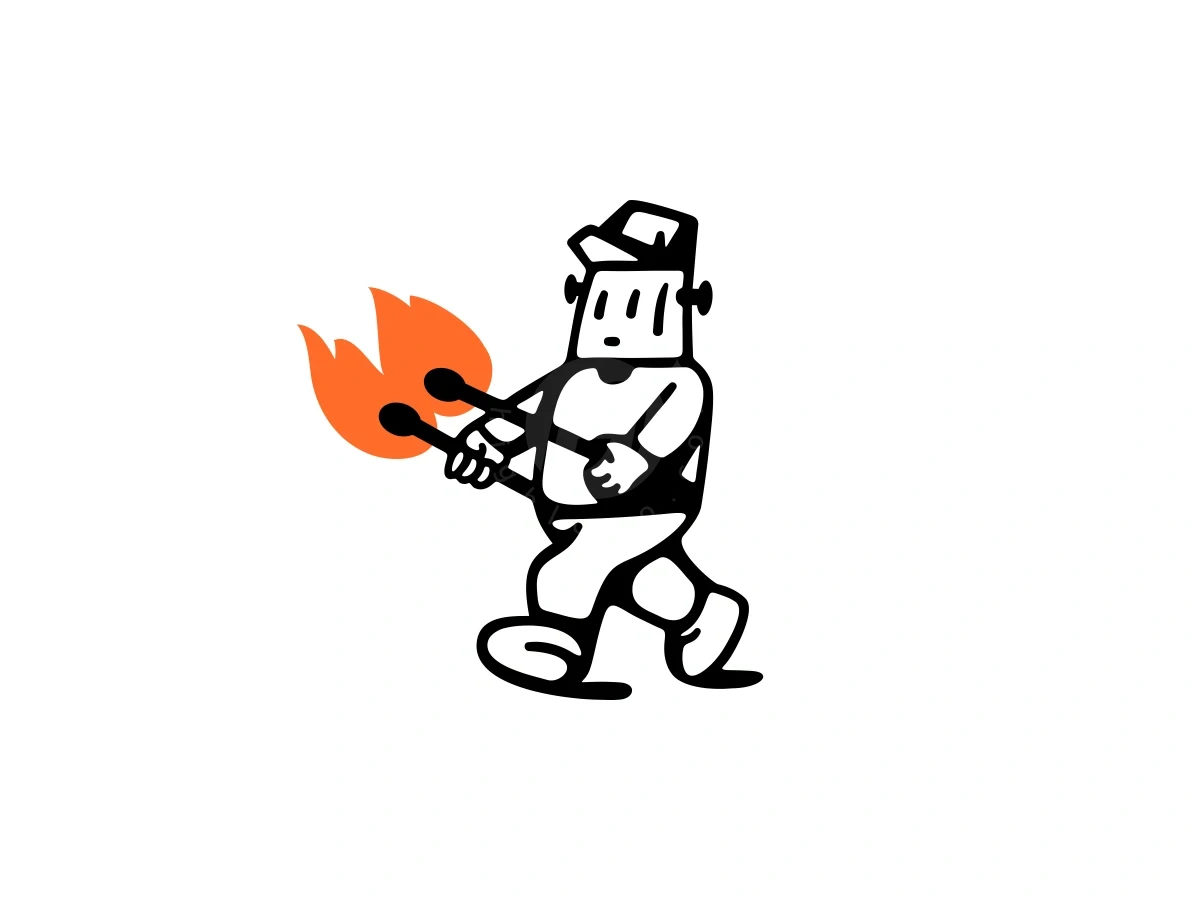 Fire Square Man Logo - Gaming Logo design by ProffAlice for sale on Highlogo