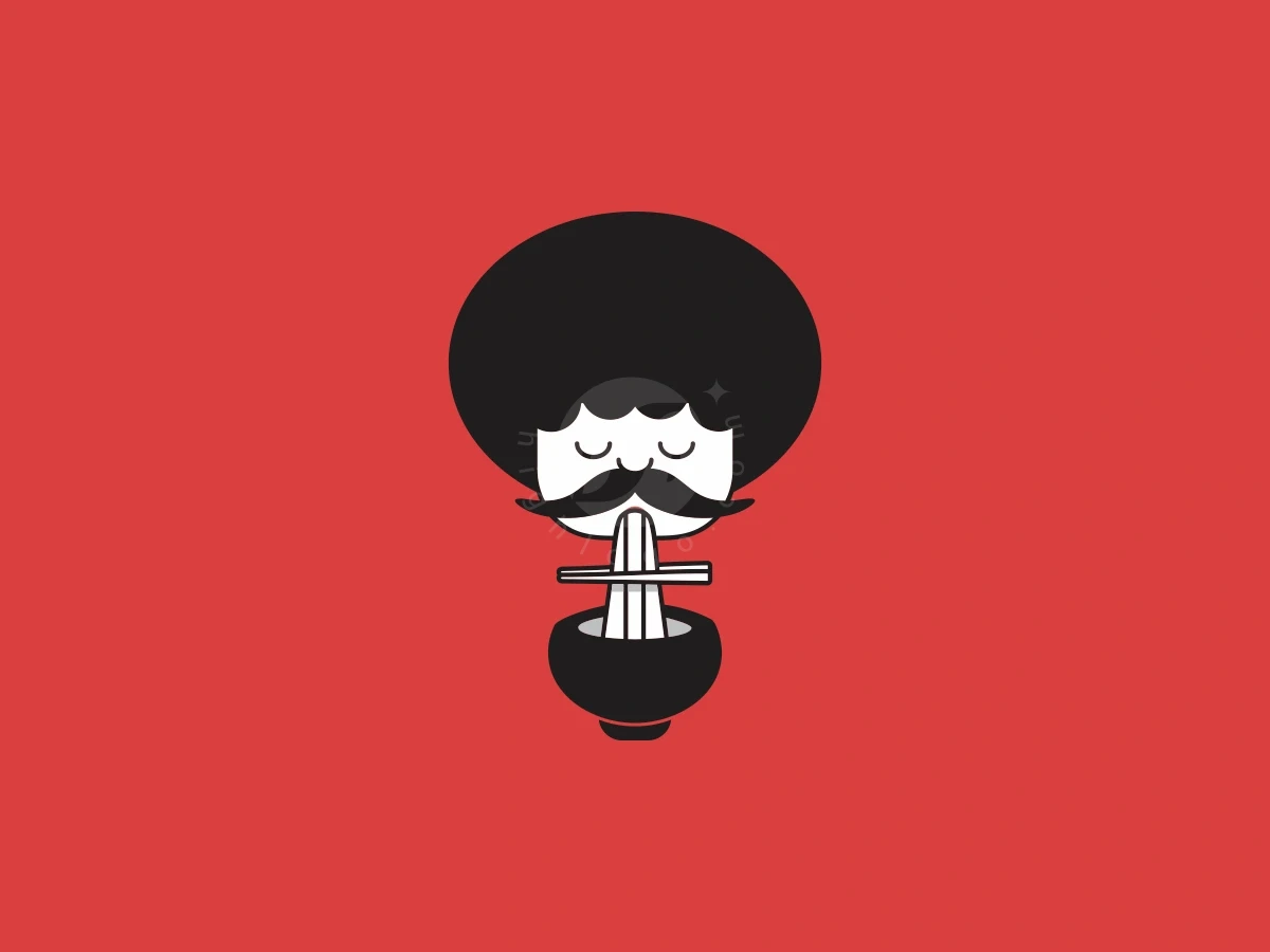 Frizzy Hair Noodle Logo - Food Logo design by ProffAlice for sale on Highlogo