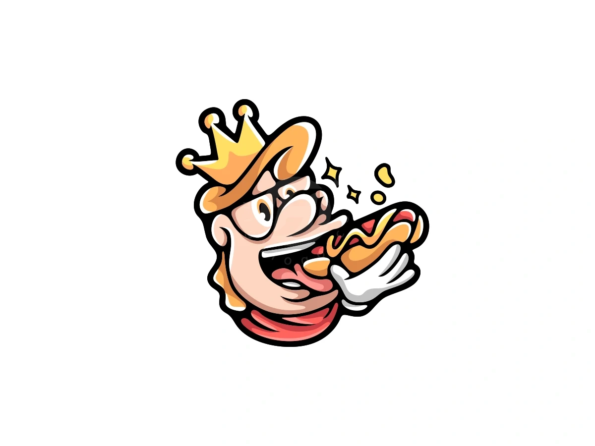 Friendly Hotdog King Logo - Food Logo design by ProffAlice for sale on Highlogo