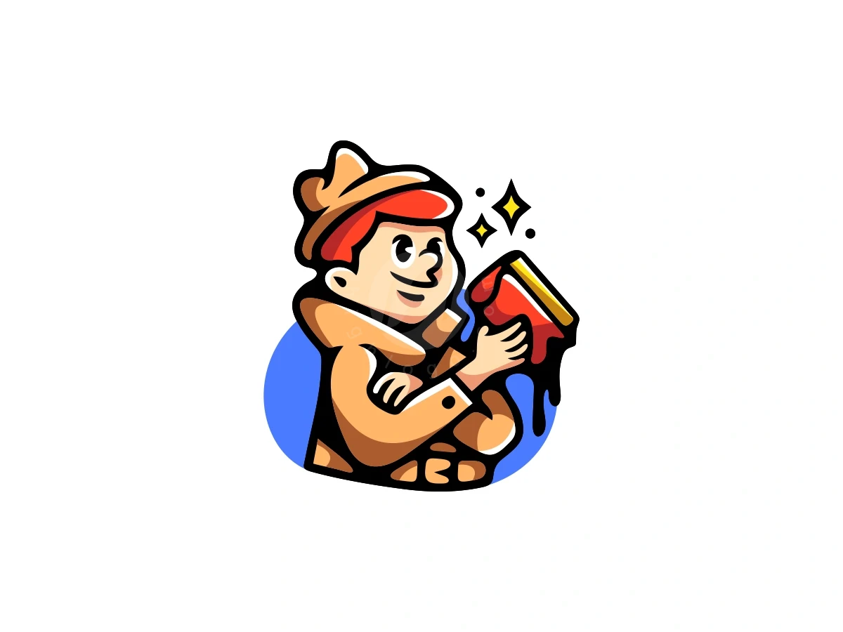 Mascot Screen Printing Detective Logo - Handcrafted Logo design by ProffAlice for sale on Highlogo