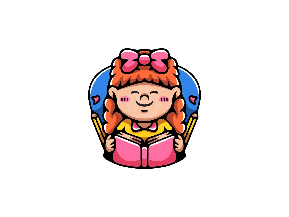 Girl Studying Book Pencil Logo - Gaming Logo design by ProffAlice for sale on Highlogo