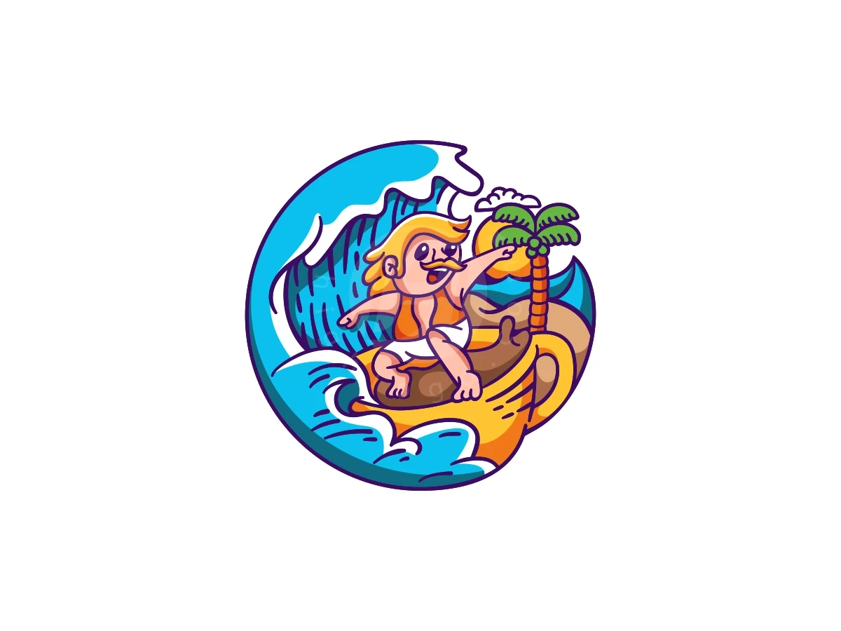 Wave Coffee Boat Logo - Food Logo design by ProffAlice for sale on Highlogo