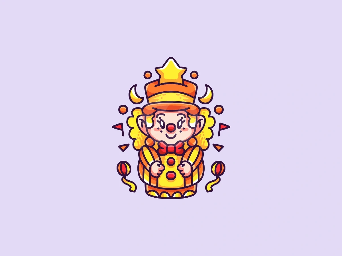 Funny Circus Clown Logo - Gaming Logo design by ProffAlice for sale on Highlogo