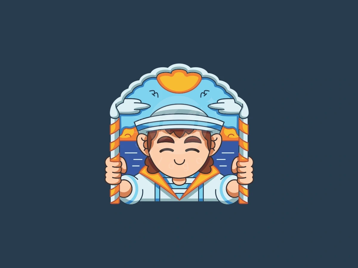 Sailor Boy Sea Logo - Travel Logo design by ProffAlice for sale on Highlogo