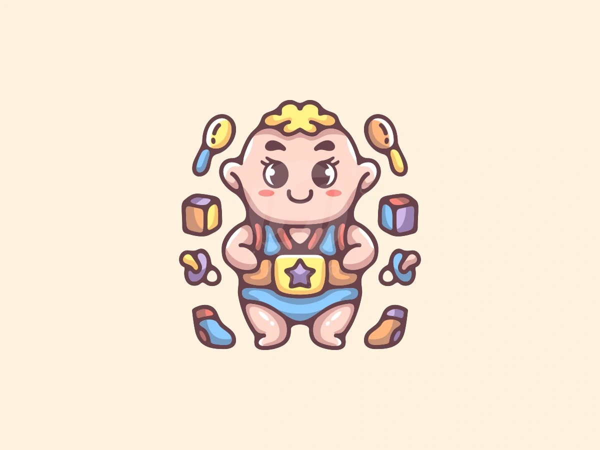 Baby Wrestler Toy Logo - Gaming Logo design by ProffAlice for sale on Highlogo