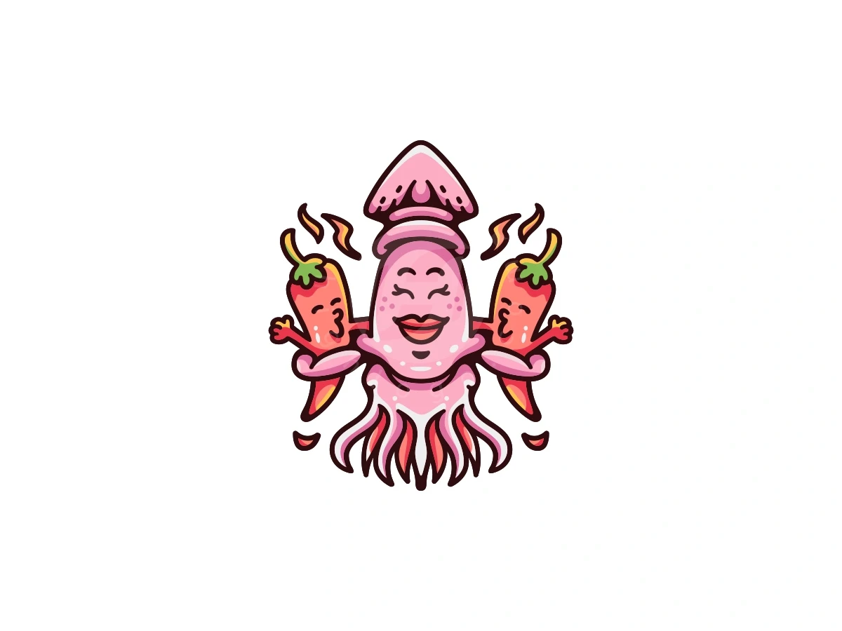 Spicy Chili Squid Logo - Food Logo design by ProffAlice for sale on Highlogo