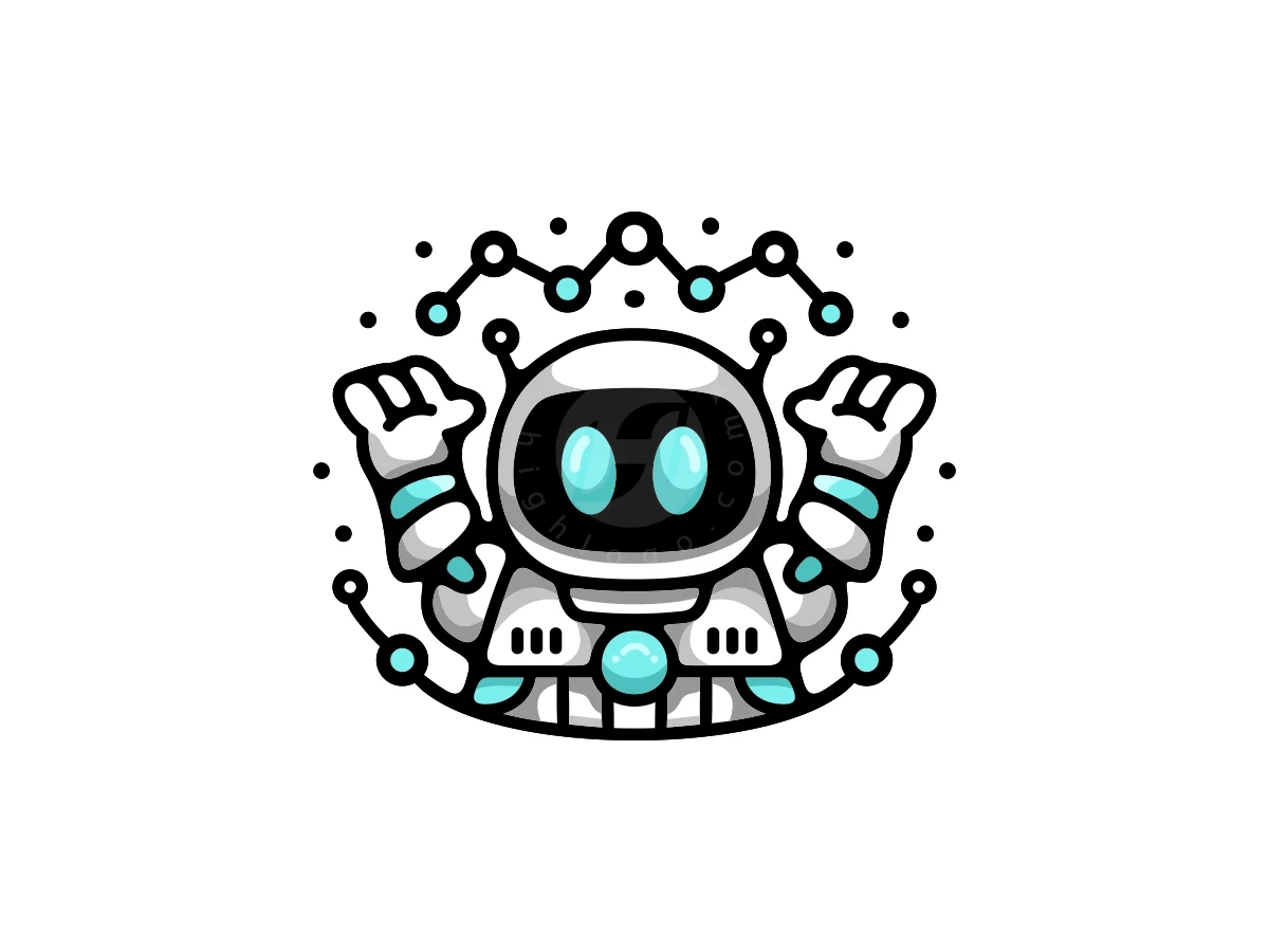 Robot Network Mascot Logo - Technology Logo design by ProffAlice for sale on Highlogo