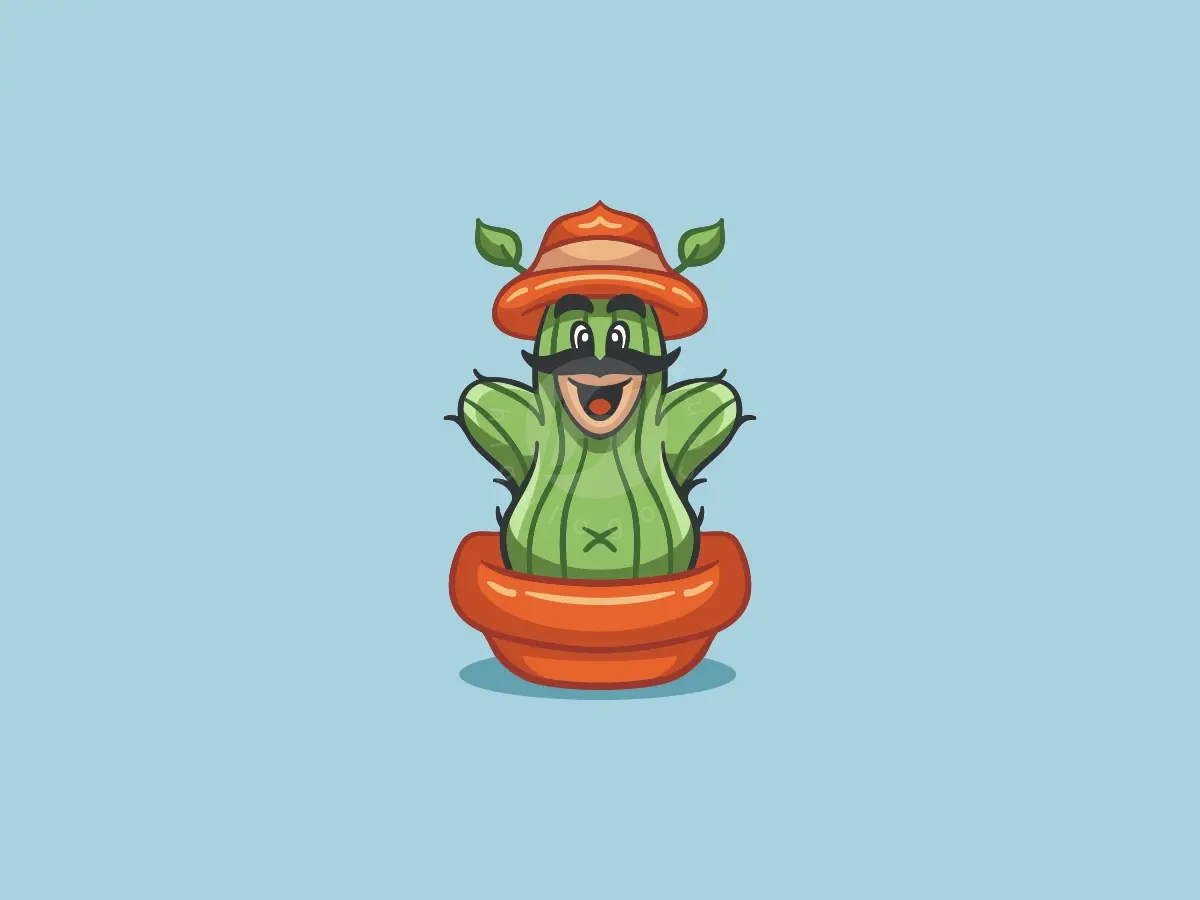 Cute Mustache Cactus Logo - Gaming Logo design by ProffAlice for sale on Highlogo