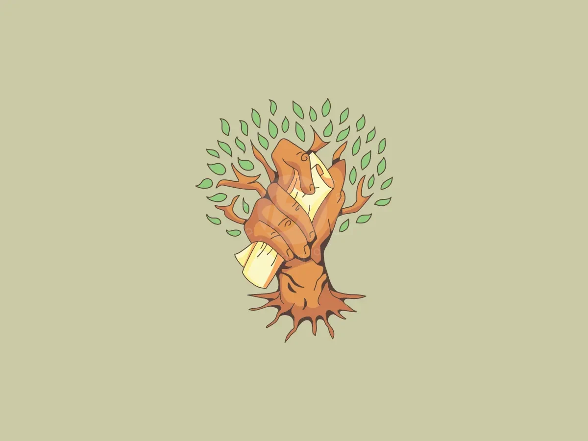 Hand Tree Vintage Logo - Gaming Logo design by ProffAlice for sale on Highlogo