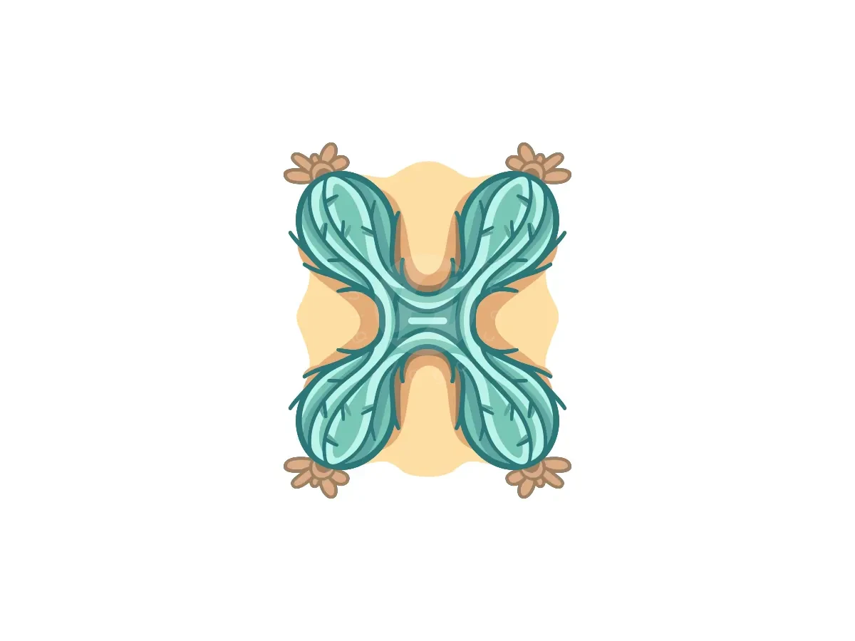 Letter X Xerophyte Logo - Food Logo design by ProffAlice for sale on Highlogo