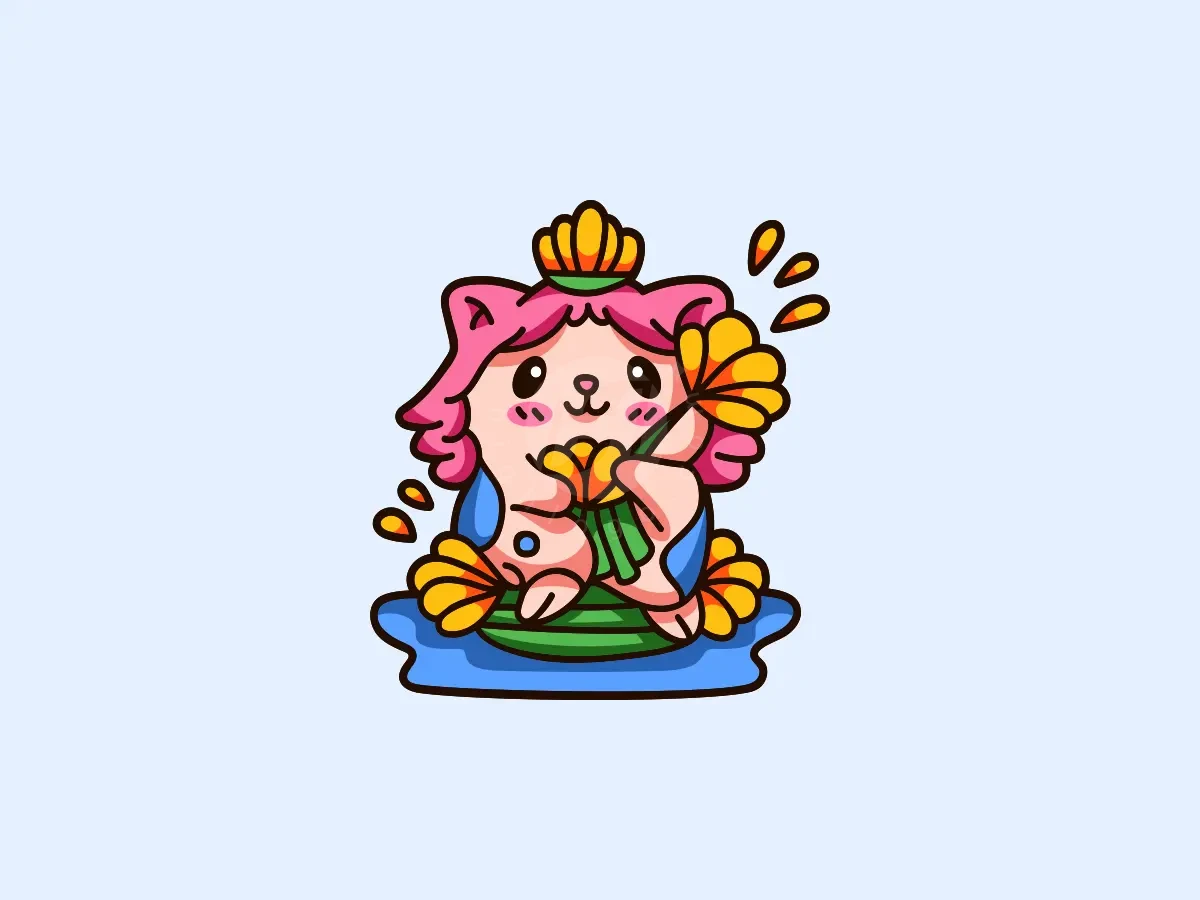 Water Flower Hamster Logo - Gaming Logo design by ProffAlice for sale on Highlogo