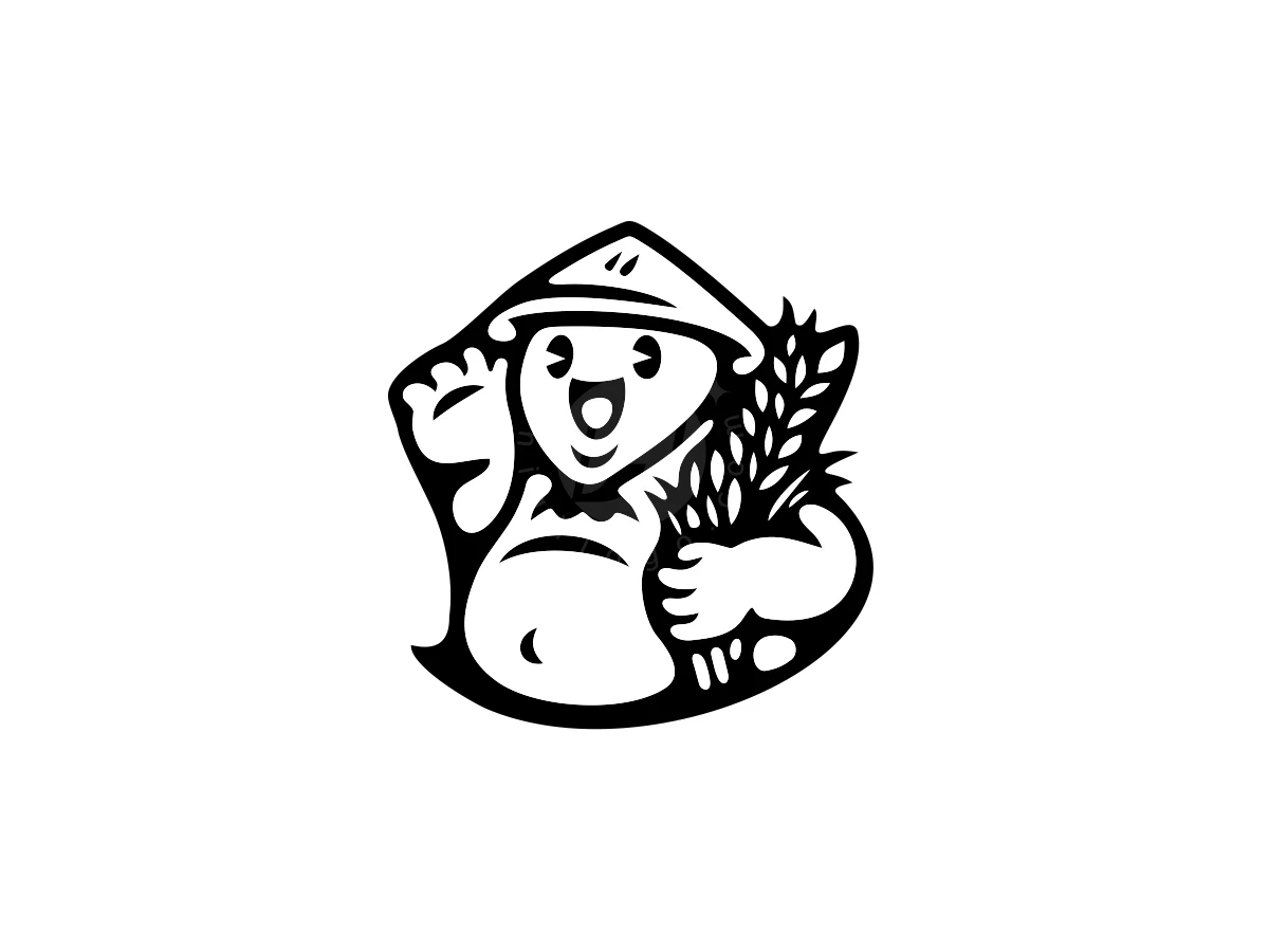 Rice Farmer Mascot Logo - Food Logo design by ProffAlice for sale on Highlogo