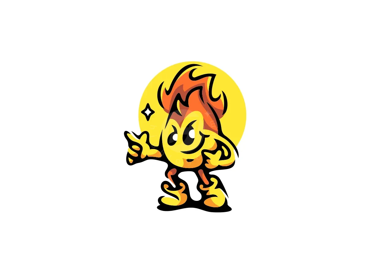 Fire Mascot Flame Character Logo - Gaming Logo design by ProffAlice for sale on Highlogo
