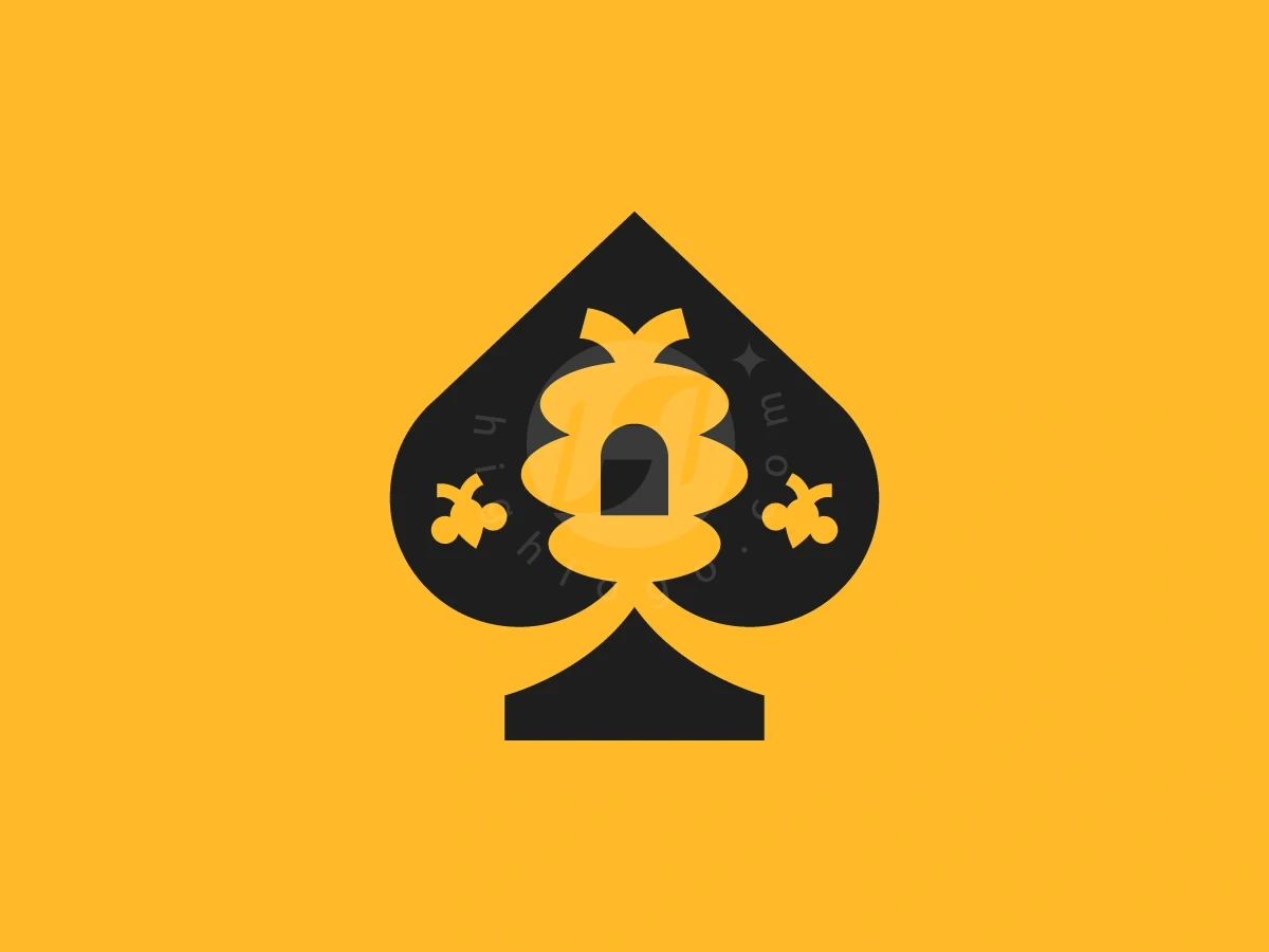 Beehive Honey Spade Poker Logo - Media Logo design by Januzich for sale on Highlogo